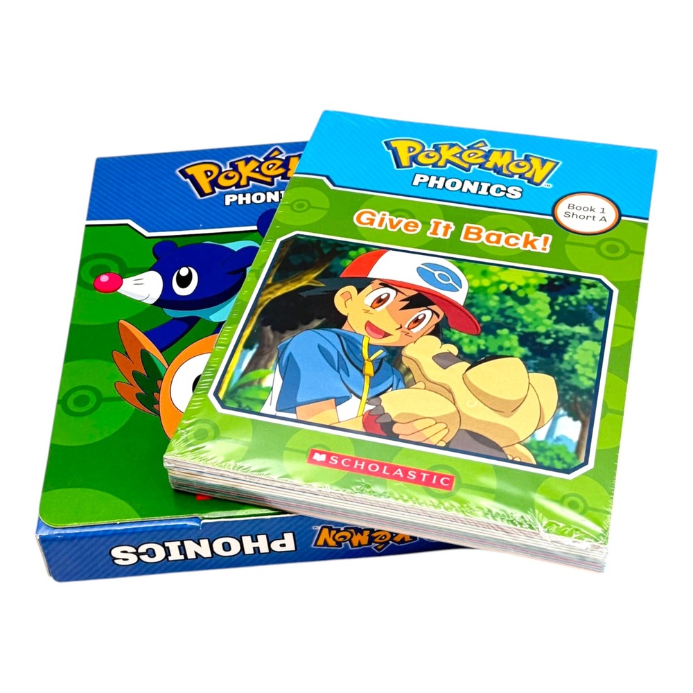 Scholastic‎ Pokemon Phonics Lot 12 Books Blue Green Short and Long Vowels New